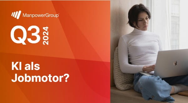 ManpowerGroup Arbeitsmarktbarometer Q3-2024 - KI als Jobmotor - Frau arbeitet im Homeoffice