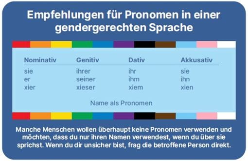 Graph: Pronomen in einer gendergerechten Sprache