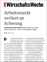 MPG in den Medien: WirtschaftsWoche – Ergebnisse zum Arbeitsmarktbarometer Q1 2023 - 05.01.2023